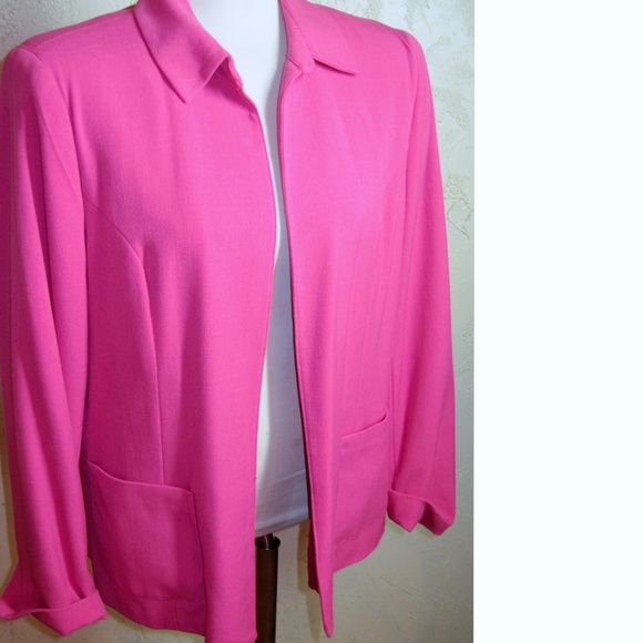 Sag Harbor Stretch New Bright Pink Blazer Size 14 - Picture 6 of 6